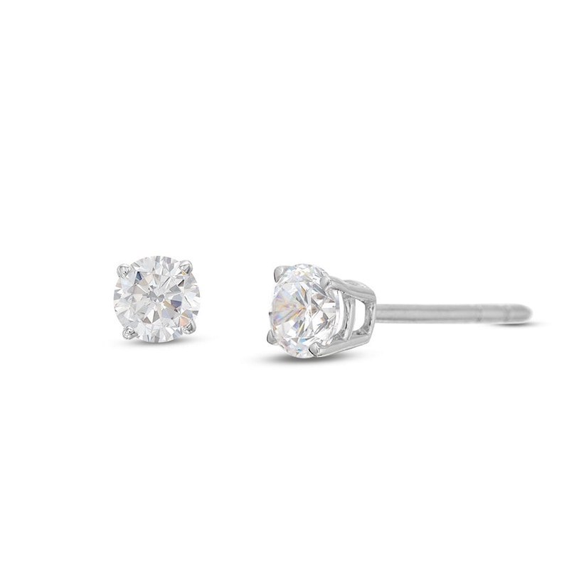 Main Image 1 of Diamond Solitaire Stud Earrings 3/8 ct tw Round-cut 14K White Gold (J/I3)