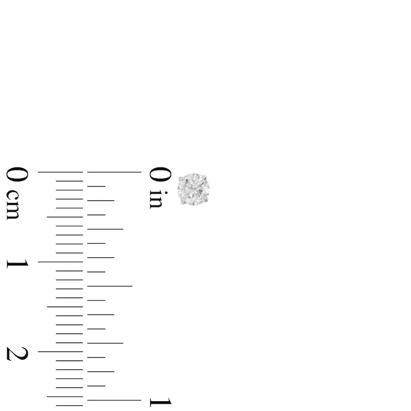 Main Image 3 of Diamond Solitaire Stud Earrings 3/8 ct tw Round-cut 14K White Gold (J/I3)