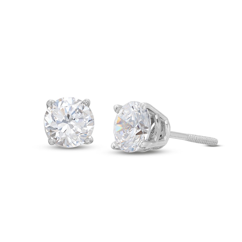 Main Image 1 of Diamond Solitaire Stud Earrings 1-1/5 ct tw Round-cut 14K White Gold (J/I3)