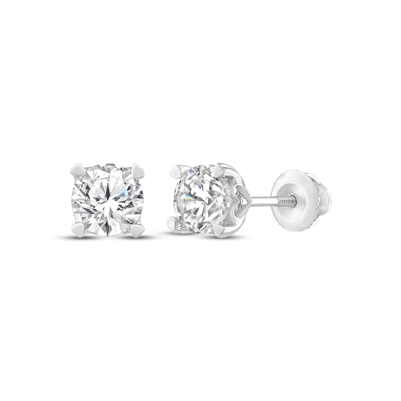 Solitaire Earrings 3/4 ct tw Diamonds 14K White Gold (I/I2)