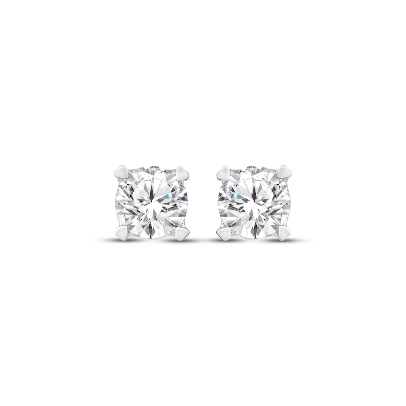 Solitaire Earrings 3/4 ct tw Diamonds 14K White Gold (I/I2)