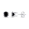 Black Solitaire Earrings 3 ct tw Diamonds 10K White Gold