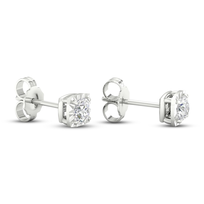 Diamond Solitaire Stud Earrings 1/4 ct tw Round-cut 10K White Gold (I/I3)