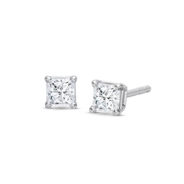Diamond Solitaire Earrings 1/4 ct tw Princess-Cut 14K White Gold