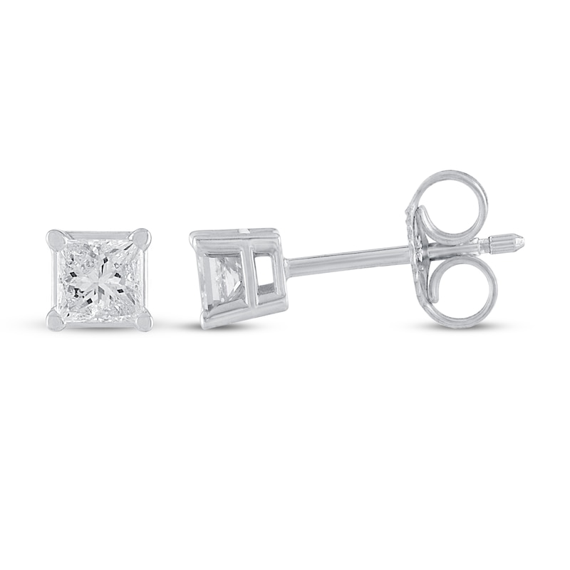 Diamond Solitaire Earrings 1/3 ct tw Princess-Cut 14K White Gold (J/I3)