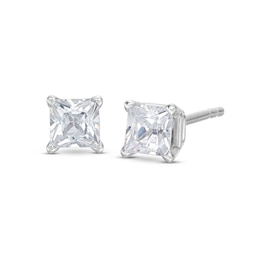 Diamond Solitaire Earrings 1/2 ct tw Princess-Cut 14K White Gold (J/I3)
