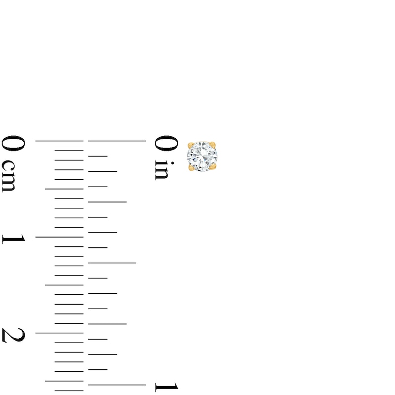 Main Image 3 of Diamond Solitaire Earrings 1/4 ct tw Round-cut 14K Yellow Gold (J/I2)