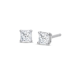Diamond Solitaire Earrings 1/4 ct tw Princess-cut 14K White Gold (J/I2)