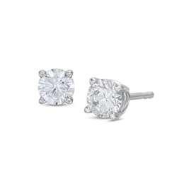 Diamond Solitaire Earrings 1/2 ct tw Round-cut 14K White Gold (J/I2)