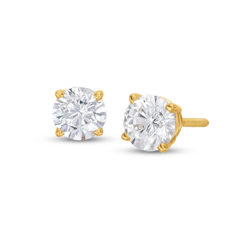 Main Image 1 of Diamond Earrings 1 ct tw Round-cut 14K Yellow Gold (J/I2)