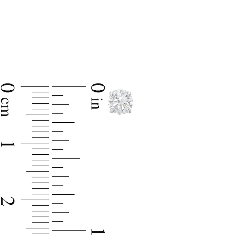 Main Image 3 of Diamond Solitaire Stud Earrings 5/8 ct tw Round-Cut 14K White Gold (J/I3)