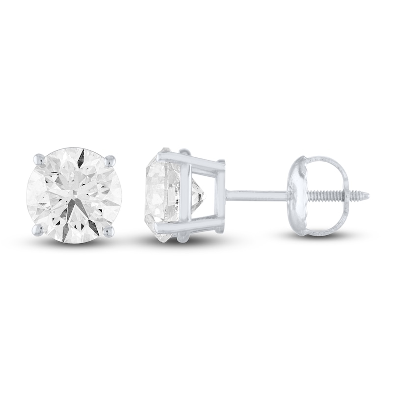 Main Image 2 of Diamond Solitaire Earrings 1-1/2 ct tw Round-cut 14K White Gold (I/I3)