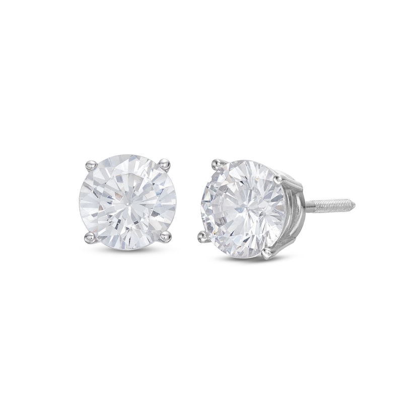 Diamond Solitaire Stud Earrings 1-1/2 ct tw Round-cut 14K White Gold