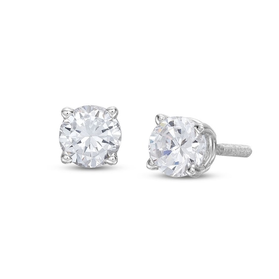 Lab-Created Diamonds by KAY Solitaire Stud Earrings 1/ ct tw 14K White Gold