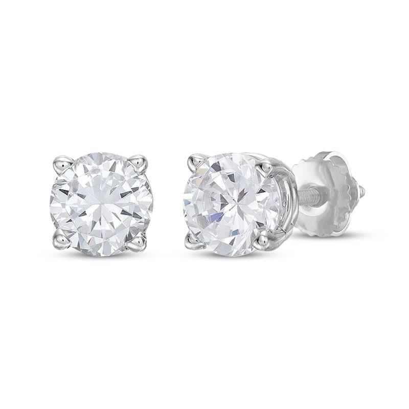 Lab-Created Diamonds by KAY Solitaire Stud Earrings 1/2 ct tw 14K White Gold (F/VS2)