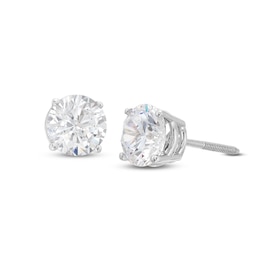 Lab-Created Diamonds by KAY Solitaire Stud Earrings 2 ct tw 14K White Gold