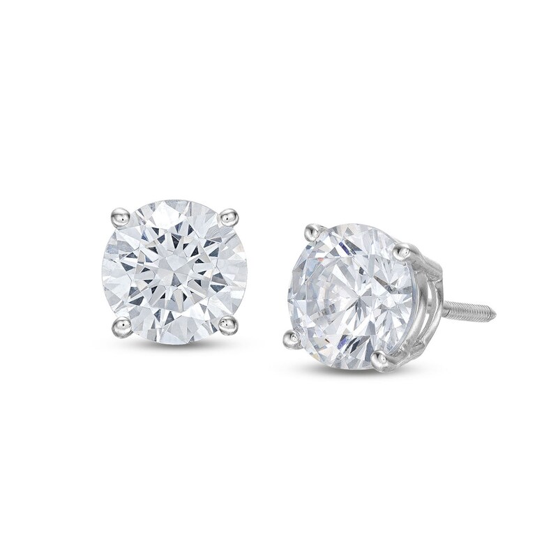 Main Image 1 of KAY Lab-Grown Diamonds Solitaire Stud Earrings 3 ct tw 14K White Gold (F/VS2)