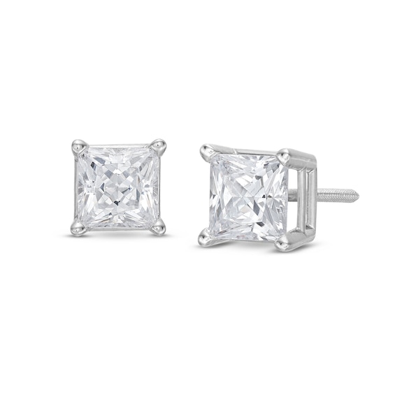 KAY Lab-Grown Diamonds Princess-Cut Solitaire Stud Earrings -/2 ct tw 14K White Gold (F/VS2