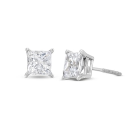 Lab-Created Diamonds by KAY Princess-Cut Solitaire Stud Earrings 2 ct tw 14K White Gold