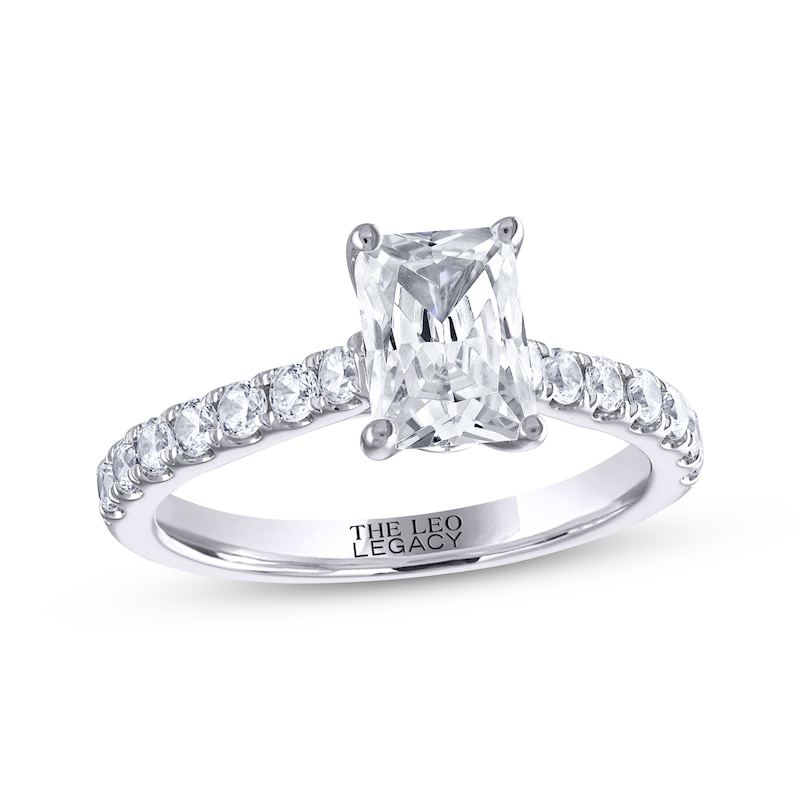 Main Image 1 of THE LEO Legacy Lab-Grown Diamond Emerald-Cut Engagement Ring 1-7/8 ct tw 14K White Gold