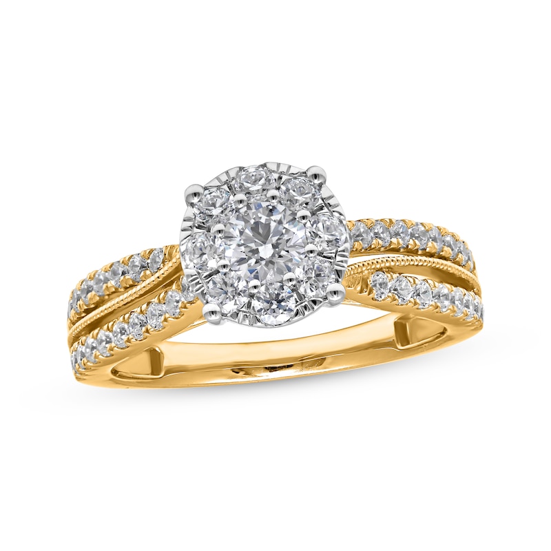 Main Image 1 of Adore Multi-Diamond Center Engagement Ring 1 ct tw 14K Yellow Gold