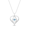 Thumbnail Image 1 of Unstoppable Love Swiss Blue Topaz & White Lab-Created Sapphire Heart Necklace Sterling Silver 18"