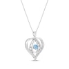 Thumbnail Image 2 of Unstoppable Love Swiss Blue Topaz & White Lab-Created Sapphire Heart Necklace Sterling Silver 18"