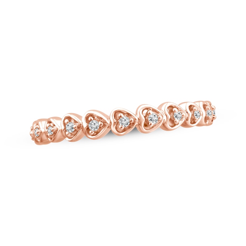 Main Image 1 of Diamond Sideways Hearts Ring 1/20 ct tw 10K Rose Gold