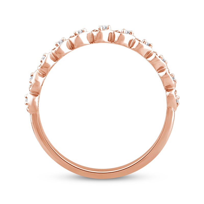 Main Image 3 of Diamond Sideways Hearts Ring 1/20 ct tw 10K Rose Gold