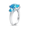 Thumbnail Image 1 of Cushion-Cut Sky & Swiss Blue Topaz Three-Stone Ring Sterling Silver