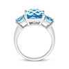 Thumbnail Image 2 of Cushion-Cut Sky & Swiss Blue Topaz Three-Stone Ring Sterling Silver