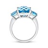 Thumbnail Image 2 of Cushion-Cut Sky & Swiss Blue Topaz Three-Stone Ring Sterling Silver
