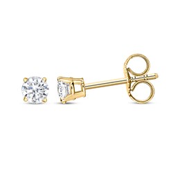 Lab-Created Diamonds by KAY Round-Cut Solitaire Stud Earrings 1/3 ct tw 10K Yellow Gold (I/SI2)