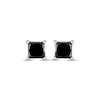 Thumbnail Image 2 of Princess-Cut Black Diamond Solitaire Stud Earrings 2 ct tw 14K White Gold (I3)