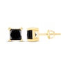 Thumbnail Image 3 of Princess-Cut Black Diamond Solitaire Stud Earrings 2 ct tw 14K Yellow Gold (I3)
