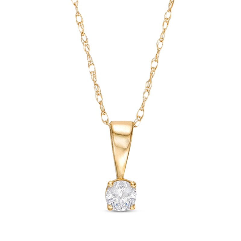 Round & Princess-Cut Diamond Solitaire Necklace & Stud Earrings Set 1/2 ct tw 10K Yellow Gold