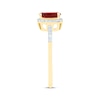 Thumbnail Image 2 of Cushion-Cut Garnet & Diamond Ring 1/10 ct tw 14K Yellow Gold