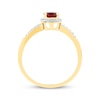 Thumbnail Image 2 of Cushion-Cut Garnet & Diamond Ring 1/10 ct tw 14K Yellow Gold