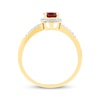 Thumbnail Image 3 of Cushion-Cut Garnet & Diamond Ring 1/10 ct tw 14K Yellow Gold