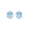 Thumbnail Image 2 of Cushion-Cut Sky Blue Topaz & White Lab-Created Sapphire Crisscross Stud Earrings Sterling Silver