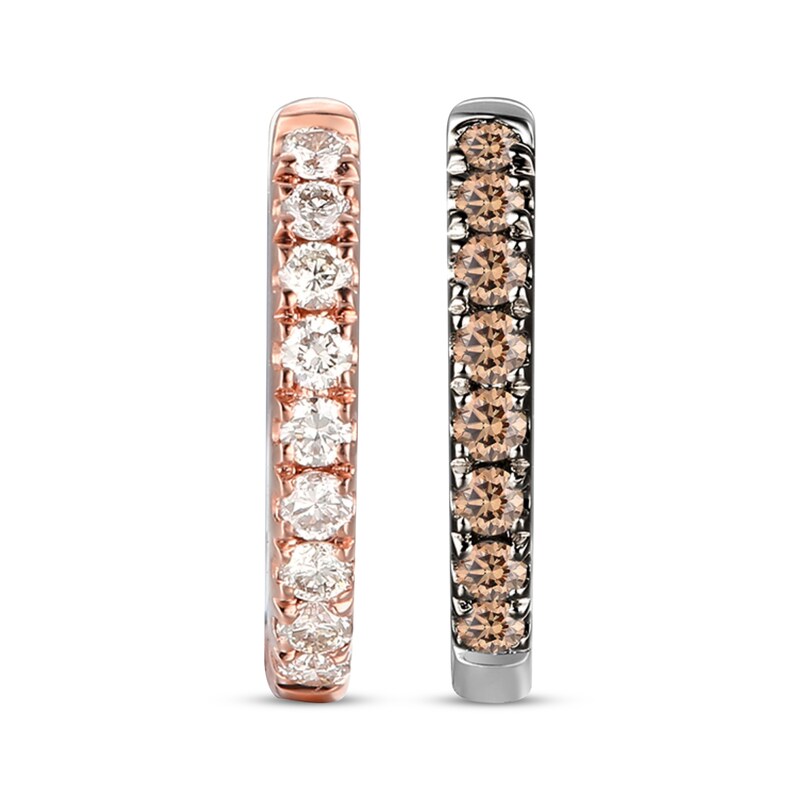Main Image 2 of Le Vian Diamond Reversible Hoop Earrings 1/2 ct tw 14K Two-Tone Gold