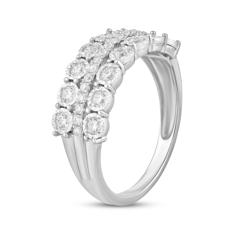 Main Image 2 of Adore Diamond Three-Row Anniversary Ring 1/2 ct tw 10K White Gold