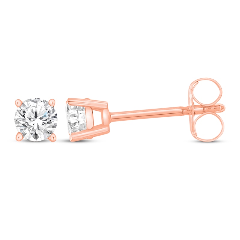 Round-Cut Diamond Solitaire Stud Earrings 1/10 ct tw 14K Rose Gold (J/I2)