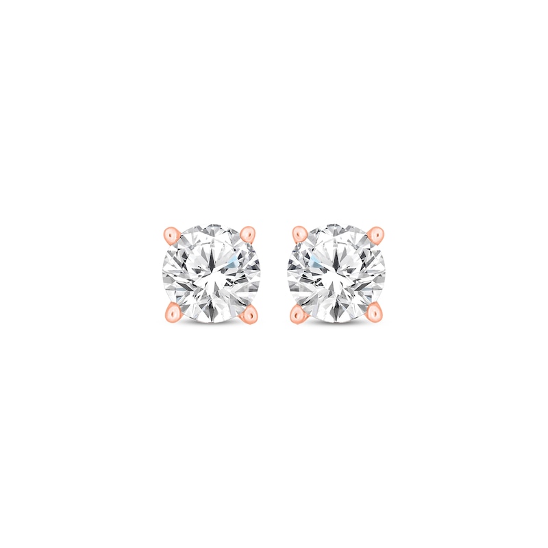 Round-Cut Diamond Solitaire Stud Earrings 1/10 ct tw 14K Rose Gold (J/I2)