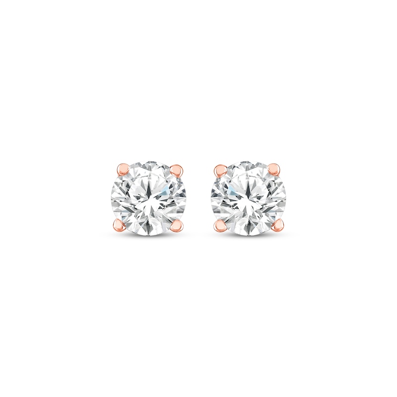 Round-Cut Diamond Solitaire Stud Earrings 1/4 ct tw 14K Rose Gold (J/I2)