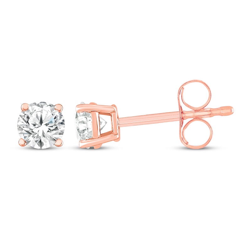 Round-Cut Diamond Solitaire Stud Earrings 1/4 ct tw 14K Rose Gold (J/I2)