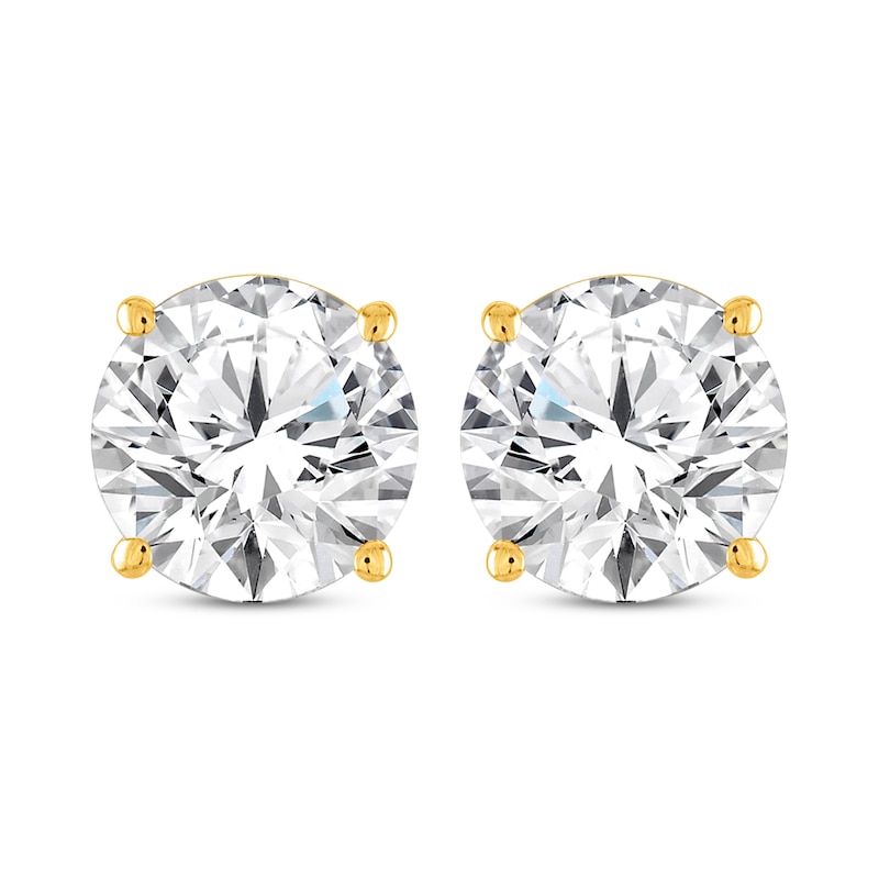 Main Image 2 of Round-Cut Diamond Solitaire Stud Earrings 2 ct tw 14K Yellow Gold (J/I2)