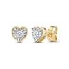 Thumbnail Image 1 of Round-Cut Diamond Solitaire Heart Frame Stud Earrings 1/8 ct tw 10K Yellow Gold (I/I3)