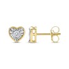 Thumbnail Image 2 of Round-Cut Diamond Solitaire Heart Frame Stud Earrings 1/8 ct tw 10K Yellow Gold (I/I3)