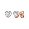 Thumbnail Image 0 of Round-Cut Diamond Solitaire Heart Frame Stud Earrings 1/8 ct tw 10K Rose Gold (I/I3)